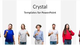  Presentation with skin care ethnic people - Slides featuring collage of different ethnics young background and a white colored foreground