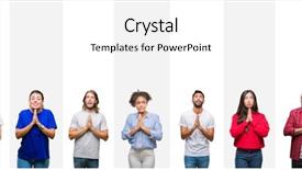  Presentation with people collage - Slides having collage of different ethnics young background and a white colored foreground