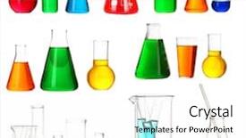  Presentation with science - Cool new theme with collage of different laboratory glassware backdrop and a white colored foreground