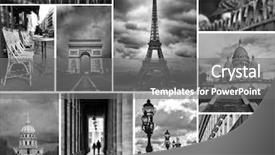  Presentation with monuments - Audience pleasing PPT theme consisting of collage of different monuments backdrop and a gray colored foreground