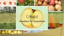  Presentation with photo collage - Theme having collage-of-different-organic-apples background and a yellow colored foreground