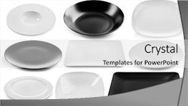 Presentation with white differene - Colorful slides enhanced with collage of different plates isolated backdrop and a light gray colored foreground