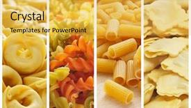  Presentation with penne pasta - Beautiful theme featuring collage of different uncooked pasta backdrop and a yellow colored foreground