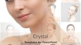  Presentation with skincare - Presentation design consisting of collage-of-different-women-faces background and a lemonade colored foreground