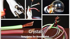  Presentation with electrical tools - Amazing slide set having collage of electrical instruments tools backdrop and a tawny brown colored foreground