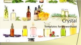  Presentation with essential oil - Presentation theme with collage of essential oils background and a blonde colored foreground