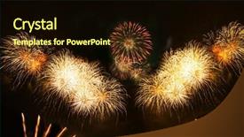  Presentation with fireworks - Colorful presentation theme enhanced with collage of exploding fireworks backdrop and a  colored foreground