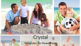  Presentation with members - Beautiful theme featuring collage of family members backdrop and a soft green colored foreground