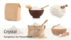  Presentation with flour - Theme with collage of flour on white background and a lemonade colored foreground