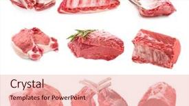  Presentation with fresh meat - Beautiful slides featuring collage of fresh meat backdrop and a lemonade colored foreground