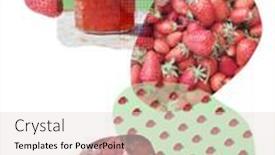  Presentation with photo collage - Cool new PPT theme with collage-of-fresh-organic-strawberries backdrop and a lemonade colored foreground