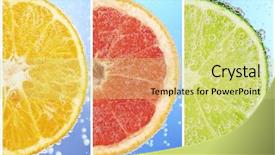  Presentation with fruit water - Presentation theme with collage of fruit in water background and a yellow colored foreground