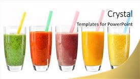  Presentation with smoothie - Presentation design enhanced with collage of glasses with fresh background and a pink colored foreground