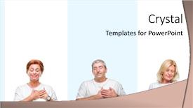  Presentation with people collage - Amazing presentation theme having collage of group middle age backdrop and a cool aqua colored foreground