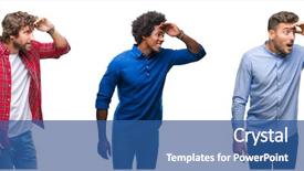  Presentation with african american men - Presentation theme with collage of group of african background and a  colored foreground