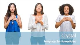  Presentation with african american women - Cool new presentation design with collage of group of beautiful backdrop and a light blue colored foreground