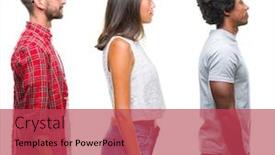  Presentation with chinese american - Presentation theme having collage of group of chinese african american hispanic people over isolated background looking to side relax profile pose with natural face with confident smile background and a red colored foreground