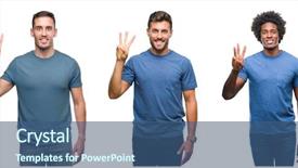  Presentation with african american men - Presentation design having  background and a  colored foreground