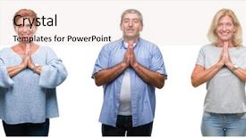  Presentation with people collage - Audience pleasing presentation theme consisting of collage of group of middle backdrop and a lemonade colored foreground