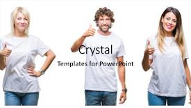  Presentation with people collage - PPT theme having collage of group of people background and a lemonade colored foreground