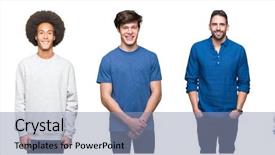  Presentation with cartoon black white people - Slide deck enhanced with collage of group of people background and a  colored foreground