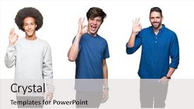  Presentation with people collage - Slide set enhanced with collage of group of people background and a  colored foreground