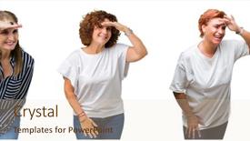  Presentation with people collage - Slide set consisting of collage of group of senior background and a  colored foreground