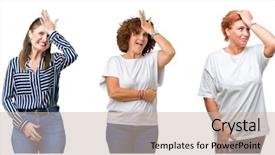  Presentation with collage of diversity people - Colorful slide deck enhanced with collage of group of senior backdrop and a soft green colored foreground