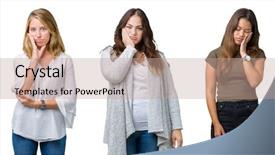  Presentation with three - Slide deck with collage of group of three background and a  colored foreground