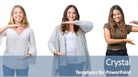  Presentation with collage - Slide deck consisting of collage of group of three background and a  colored foreground