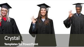  Presentation with people collage - Cool new presentation theme with collage of group of young backdrop and a  colored foreground