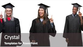  Presentation with people collage - Colorful theme enhanced with collage of group of young backdrop and a  colored foreground