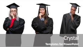  Presentation with people collage - Theme featuring collage of group of young background and a  colored foreground