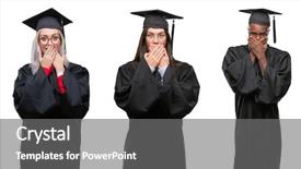  Presentation with people collage - Cool new PPT theme with collage of group of young backdrop and a  colored foreground