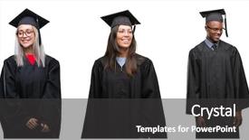  Presentation with collage of diversity people - Slides enhanced with collage of group of young background and a  colored foreground