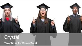  Presentation with people collage - Colorful PPT layouts enhanced with collage of group of young backdrop and a  colored foreground