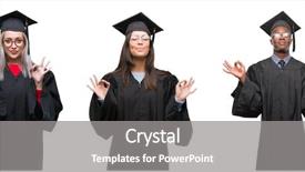  Presentation with people collage - Slide deck consisting of collage of group of young background and a  colored foreground