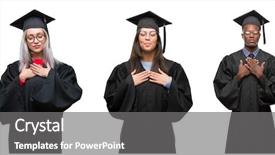  Presentation with people collage - Beautiful theme featuring collage of group of young backdrop and a gray colored foreground