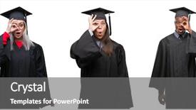  Presentation with people collage - Theme having collage of group of young background and a  colored foreground