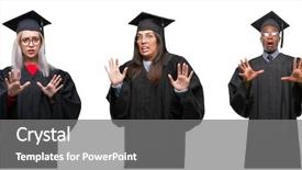  Presentation with group of people praying to god - Theme having collage of group of young background and a gray colored foreground