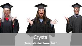  Presentation with people collage - Slide deck featuring collage of group of young background and a  colored foreground