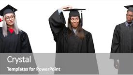  Presentation with collage of diversity people - Cool new theme with collage of group of young backdrop and a gray colored foreground