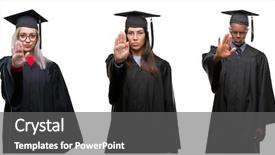  Presentation with collage of diversity people - Theme featuring collage of group of young background and a  colored foreground