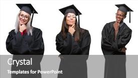  Presentation with collage of diversity people - Cool new PPT theme with collage of group of young backdrop and a dark gray colored foreground