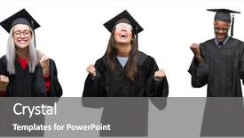  Presentation with big group people - Beautiful slides featuring collage of group of young backdrop and a gray colored foreground