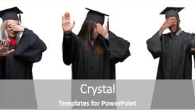  Presentation with collage of diversity people - Colorful PPT layouts enhanced with collage of group of young backdrop and a gray colored foreground