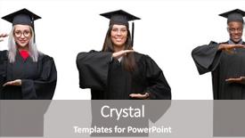  Presentation with people collage - Slides having collage of group of young background and a  colored foreground