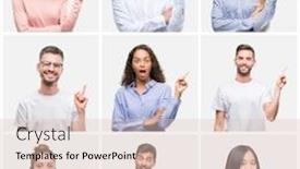  Presentation with people collage - Amazing slides having collage-of-group-of-young backdrop and a lemonade colored foreground