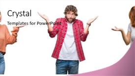  Presentation with people collage - PPT layouts with collage of group of young background and a coral colored foreground