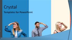  Presentation with young happy people smiling - Theme with collage of group of young background and a light blue colored foreground